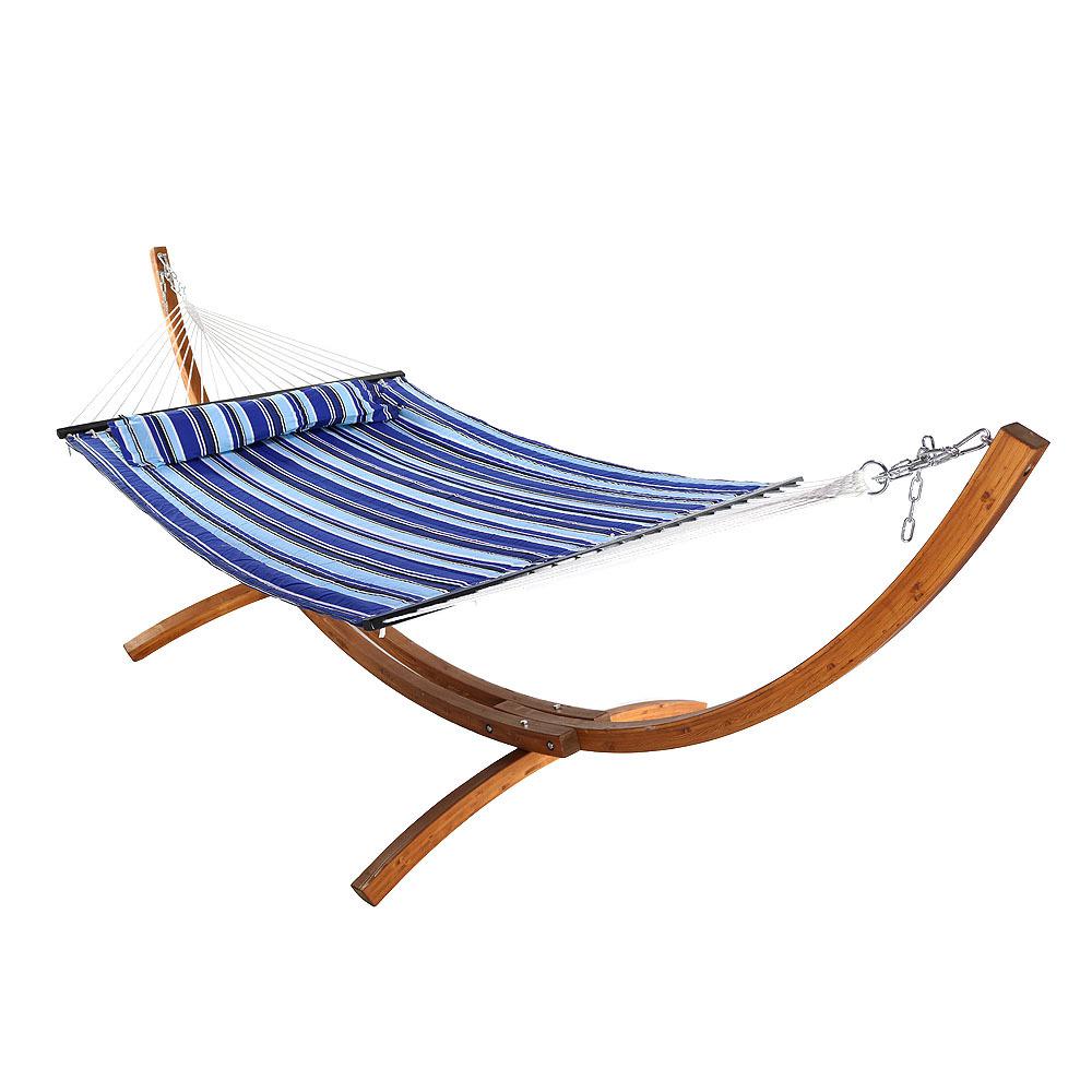 Sunnydaze Decor 103/4 ft. Quilted 2Person Hammock with 12 ft. Wooden