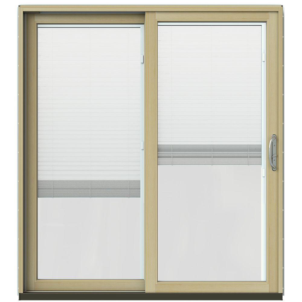 JELDWEN 711/4 in. x 791/2 in. W2500 Black Prehung LeftHand Clad