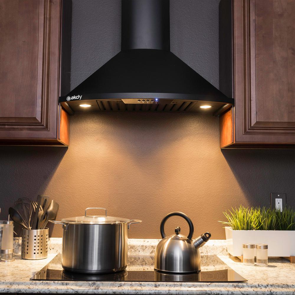 AKDY Black Range Hoods Appliances The Home Depot