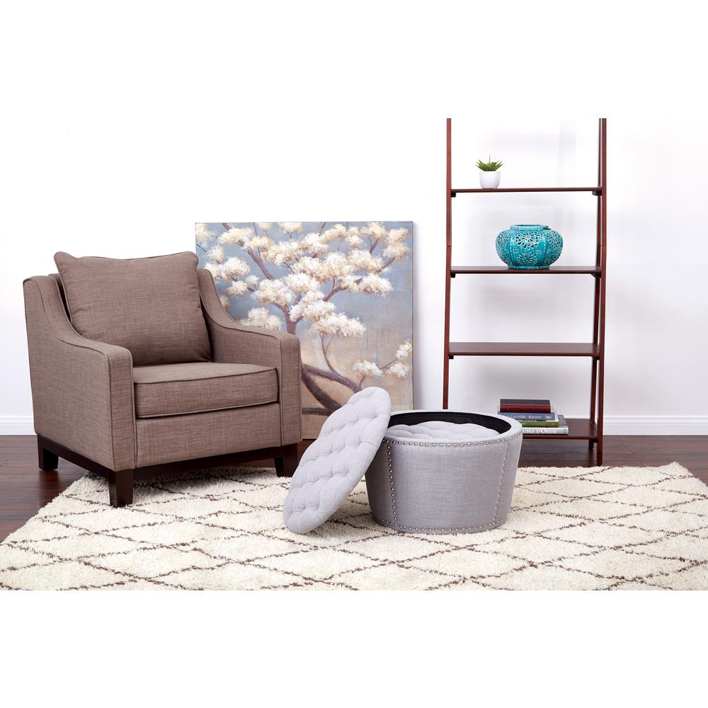 Lacey Tufted Storage Ottoman Set on Gray
