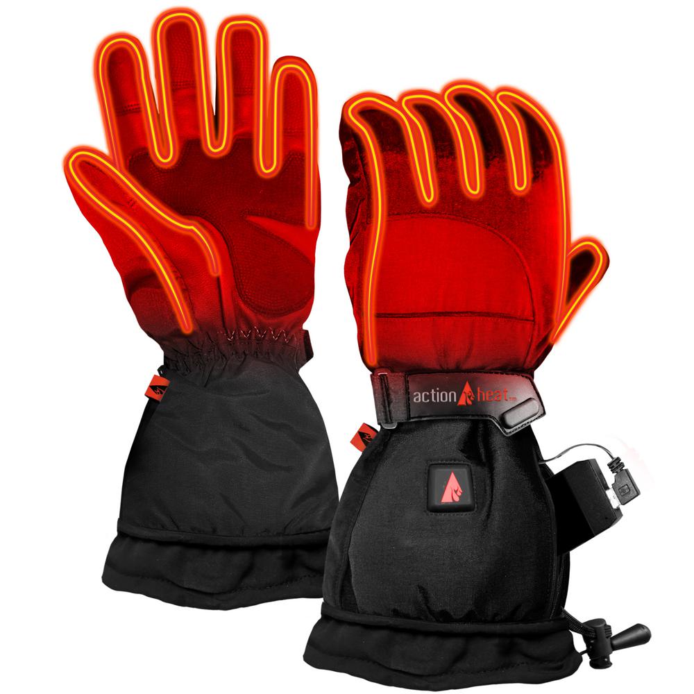 gloves with heated fingers