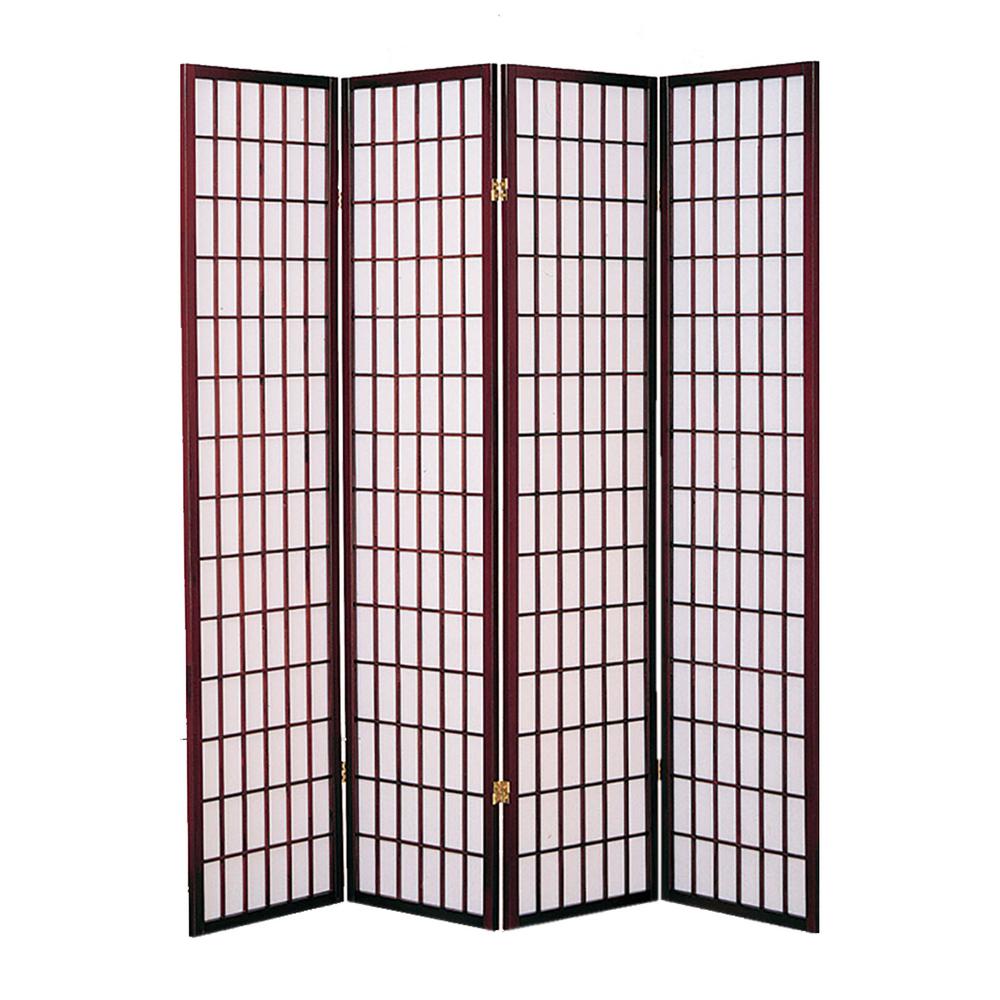 Screen Gems Shoji Screen 6 Ft Cherry 4 Panel Room Divider Sg 566