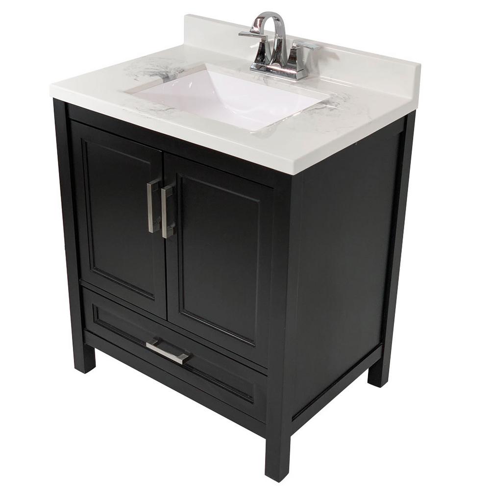 Amluxx Salerno 31 In Bath Vanity In Espresso With Cultured Marble