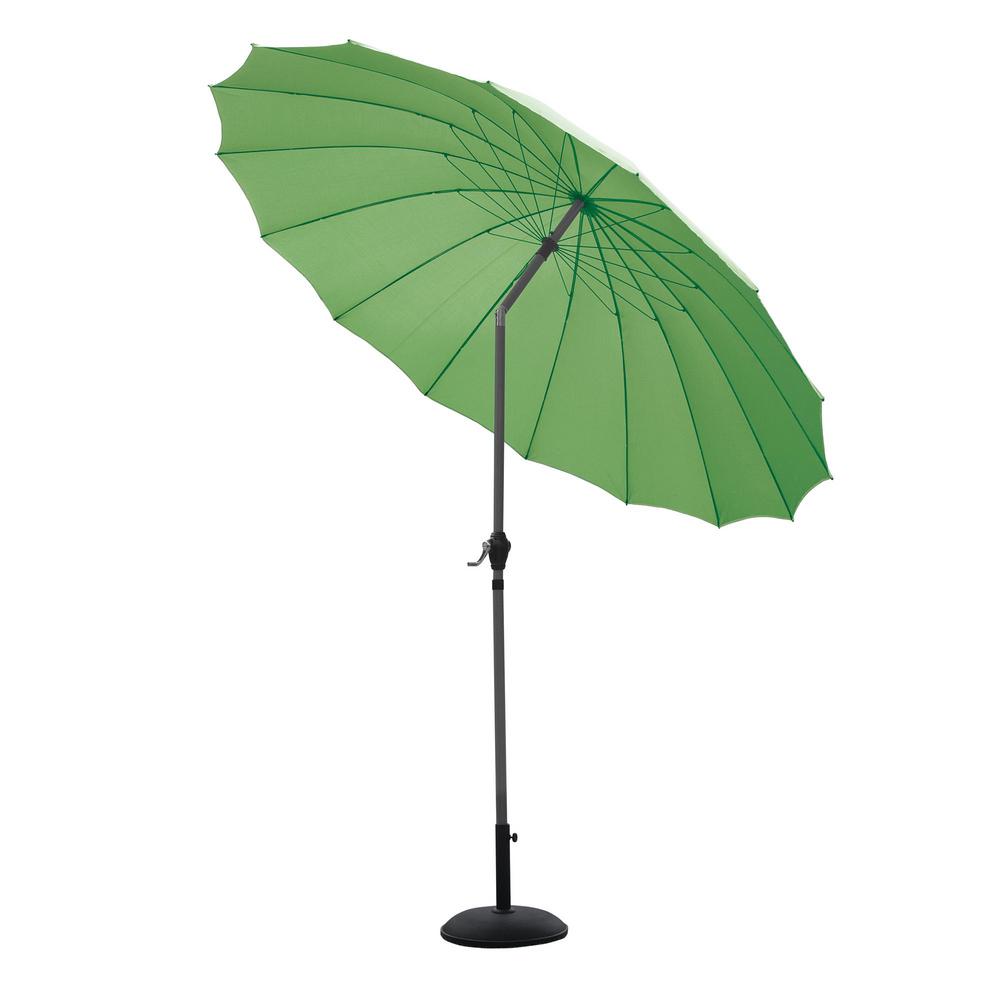 Suntime Outdoor Living Shanghai 107 In Green Market Umbrella With Crank And Tilt Pg00900usa The Home Depot