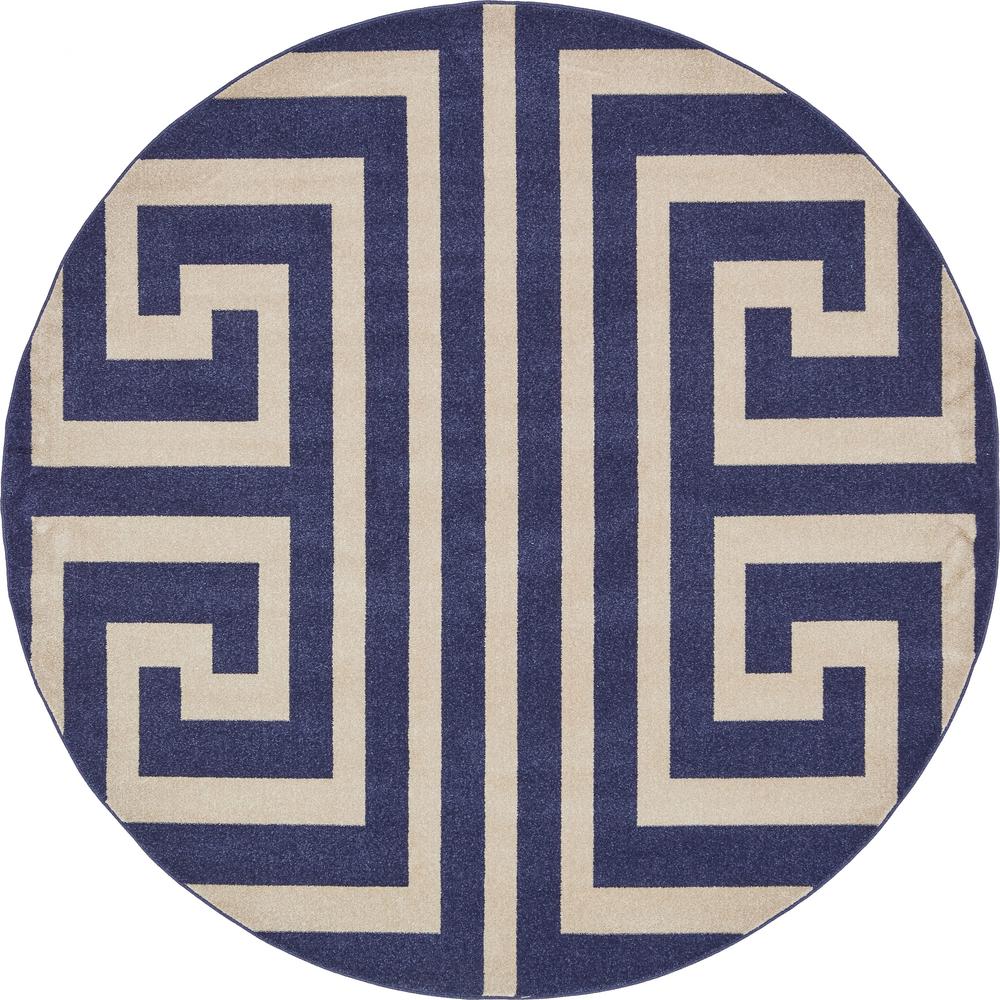Unique Loom Isfahan Navy Blue 8 ft. x 8 ft. Round Area Rug3137577