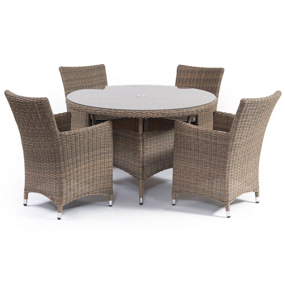Causeway Round 5 Piece Metal Outdoor Dining Table Causeway Round 5 Piece Metal Outdoor Dining Table
