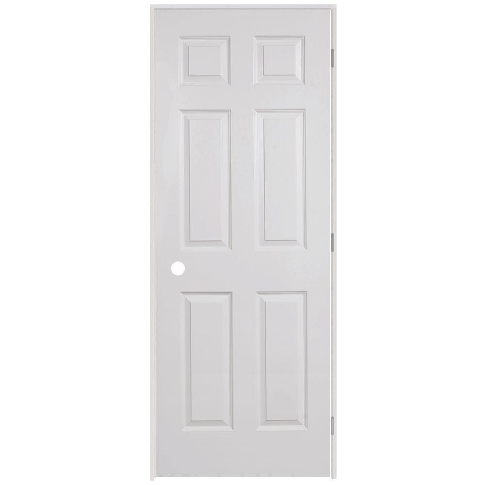 Steves And Sons 32 In X 80 In 6 Panel Textured Hollow Core Primed White Composite Single Prehung 