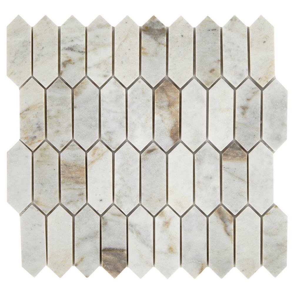 Daltile Premier Accents Pearl Herringbone 10 in. x 11 in. x 2 mm Stone