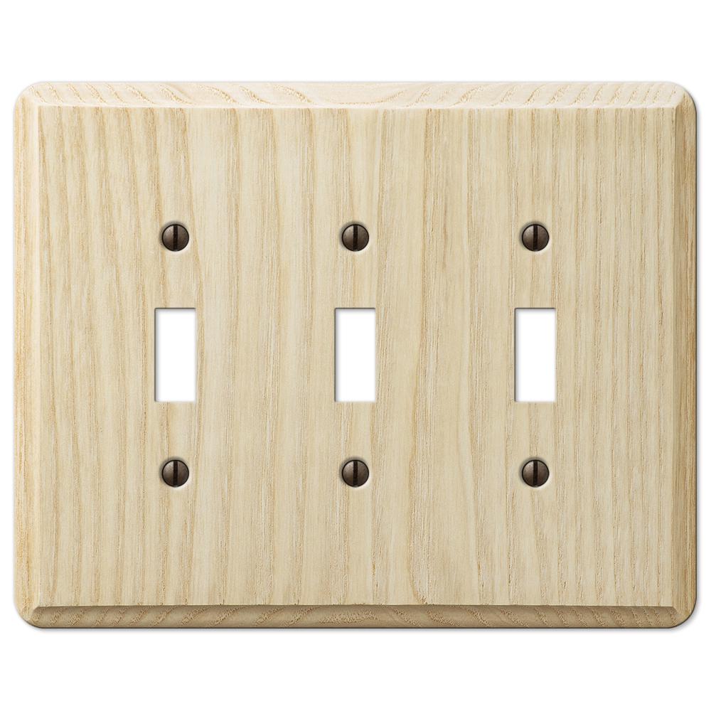 Amerelle Contemporary 3 Toggle Wall Plate Unfinished Ash Amerelle Contemporary 3 Toggle Wall Plate Unfinished Ash