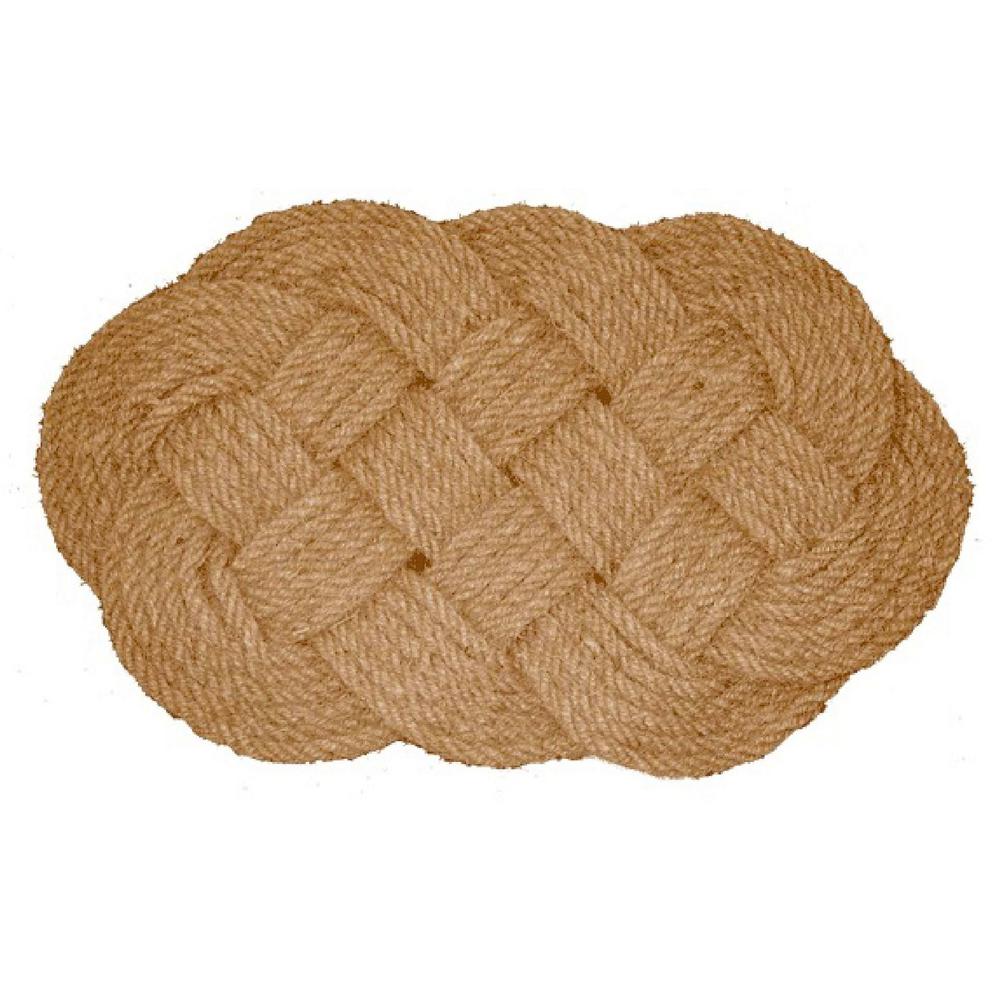 Nature By Geo Beige 20 In X 30 In Coir Doormat Woven Lovers Knot