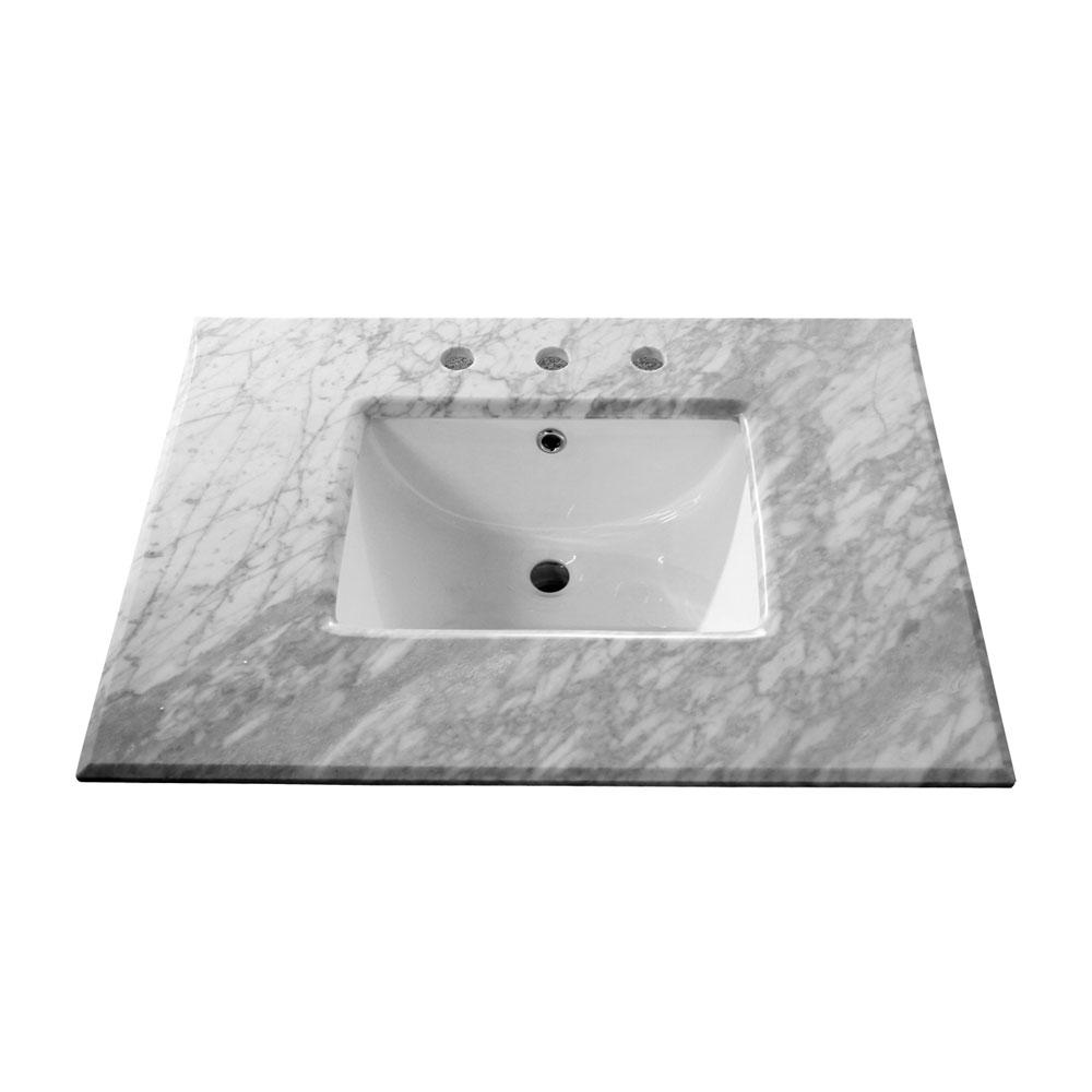 Bellaterra Home Oakdale 30 In W X 21 8 D Marble Single Basin Oakdale 30 In W X 21 8 D Marble Single Basin Vanity Top White With