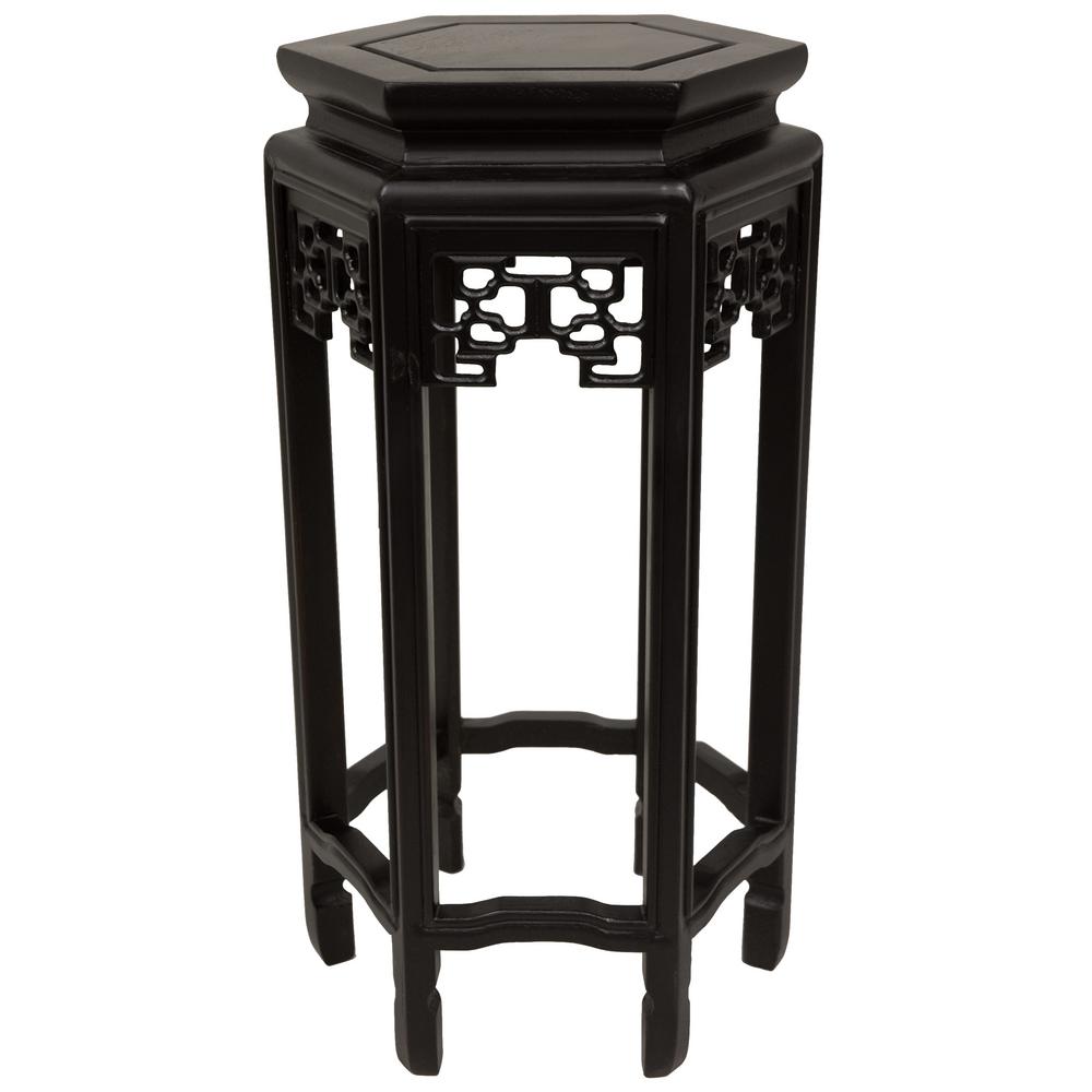 Oriental Furniture 10 In Rosewood Hexagon Plant Oriental Furniture 10 In Rosewood Hexagon Plant Stand Black