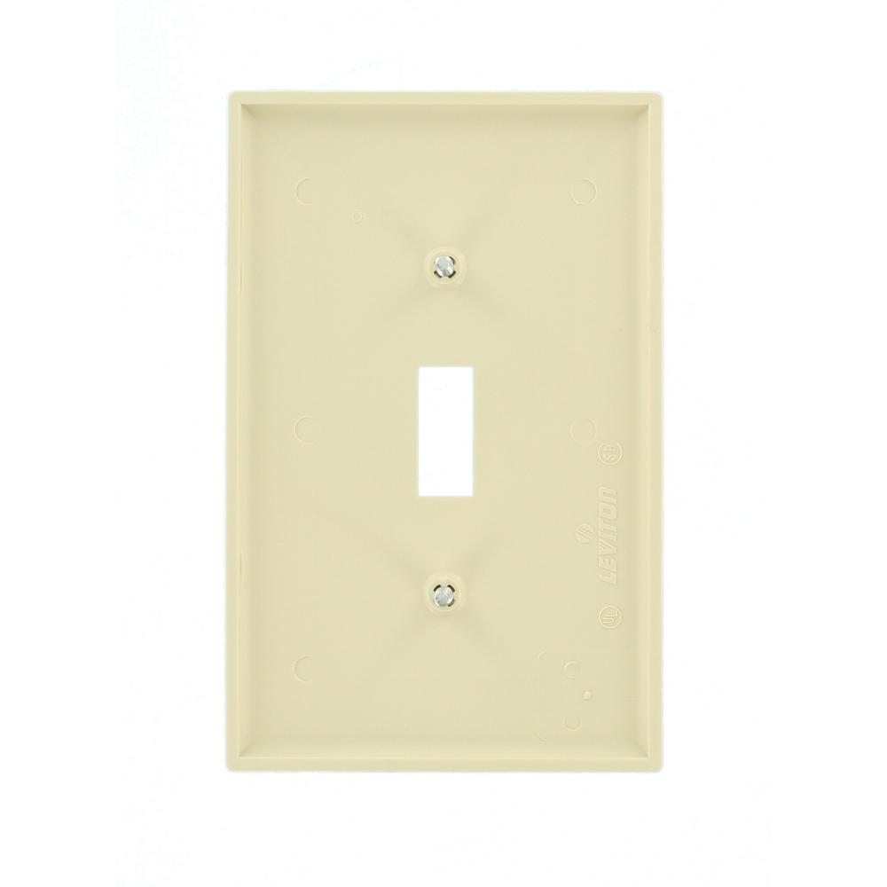 Leviton 1 Gang Midway Toggle Nylon Wall Plate Ivory R51 00pj1 00i The Home Depot