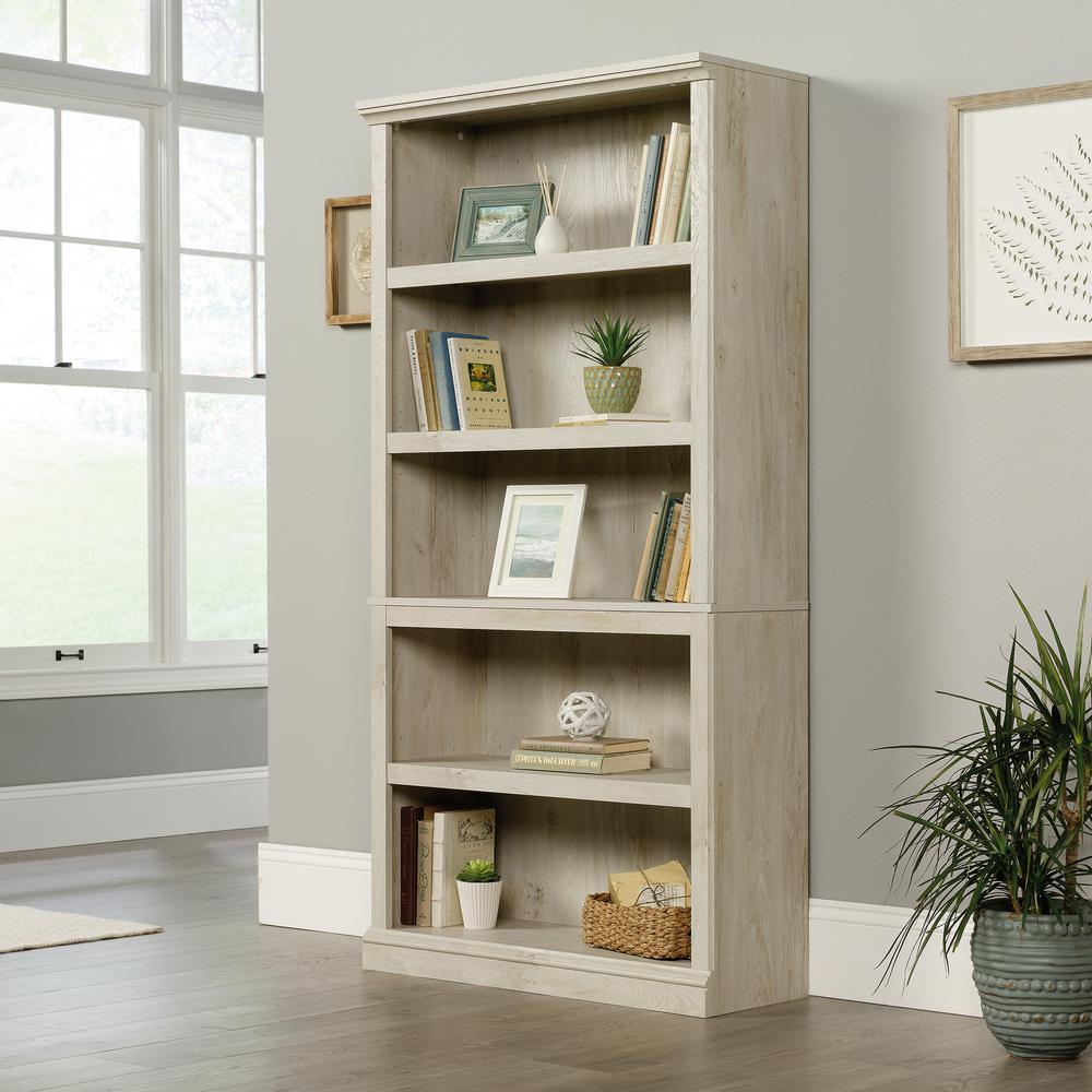 New Sauder 5 Shelf Bookcase with Simple Decor
