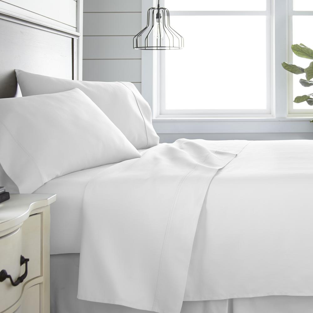 Becky Cameron 4 Piece White 300 Thread Count Cotton Twin Bed Sheet Becky Cameron 4 Piece White 300 Thread Count Cotton Twin Bed Sheet Set