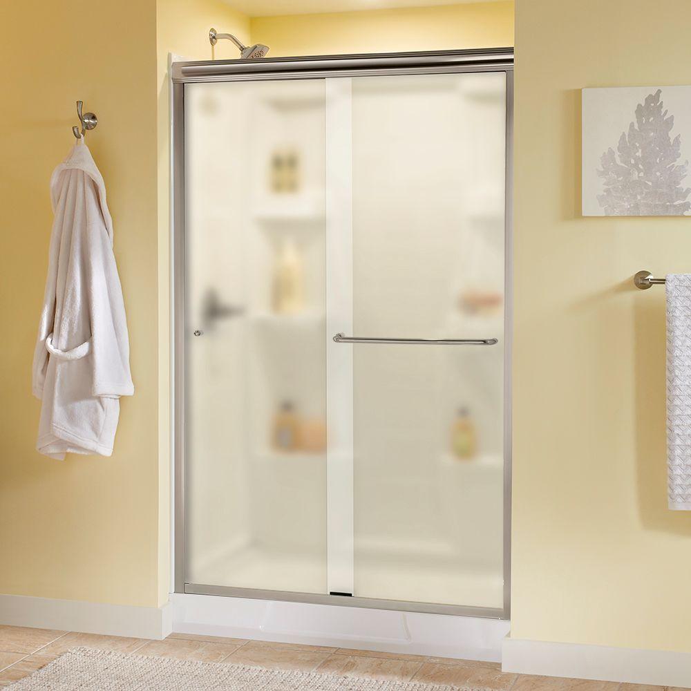 Delta Simplicity 48 in. x 70 in. Semi-Frameless Sliding Shower Door in ...