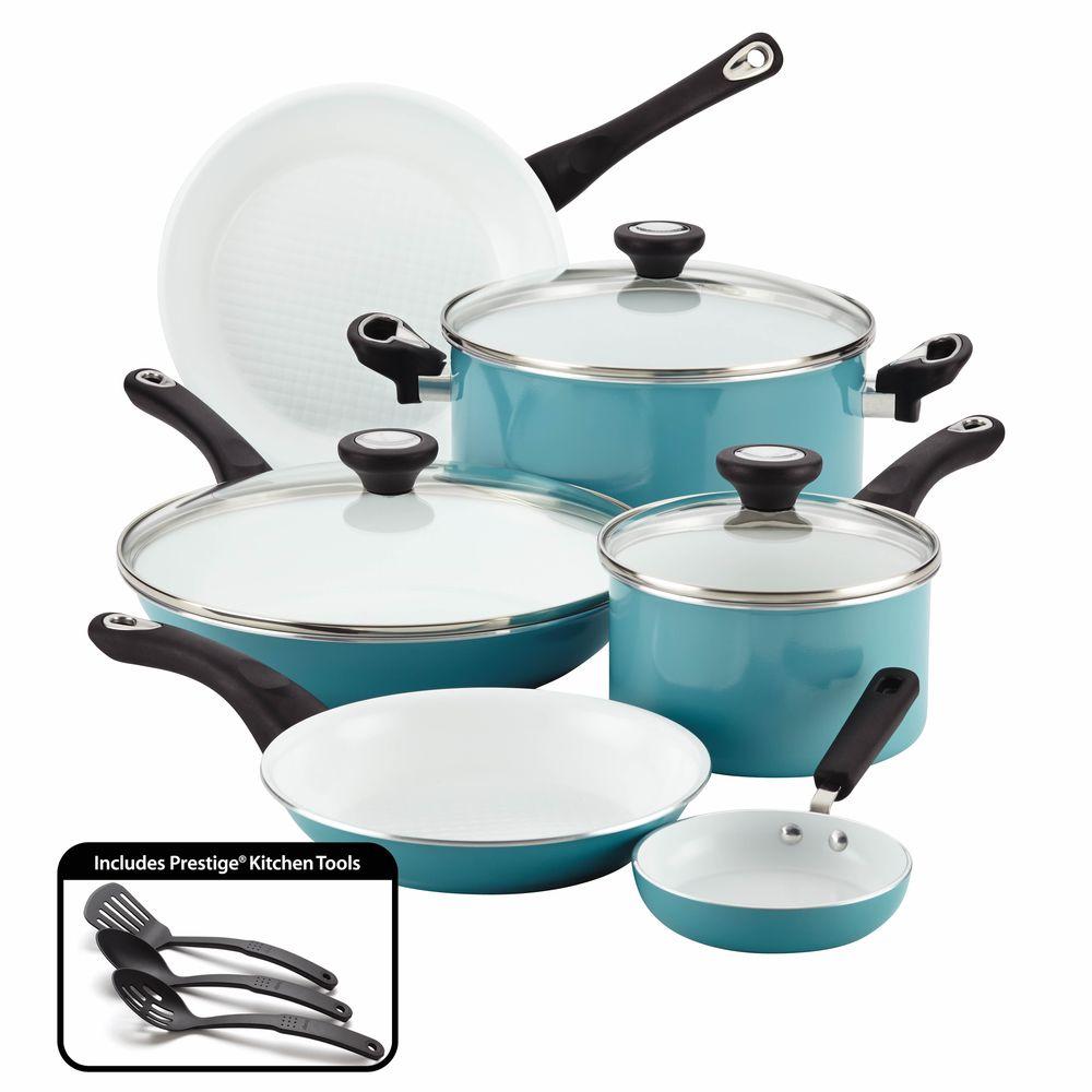 Farberware purECOok 12Piece Aqua Cookware Set with Lids 17494 The