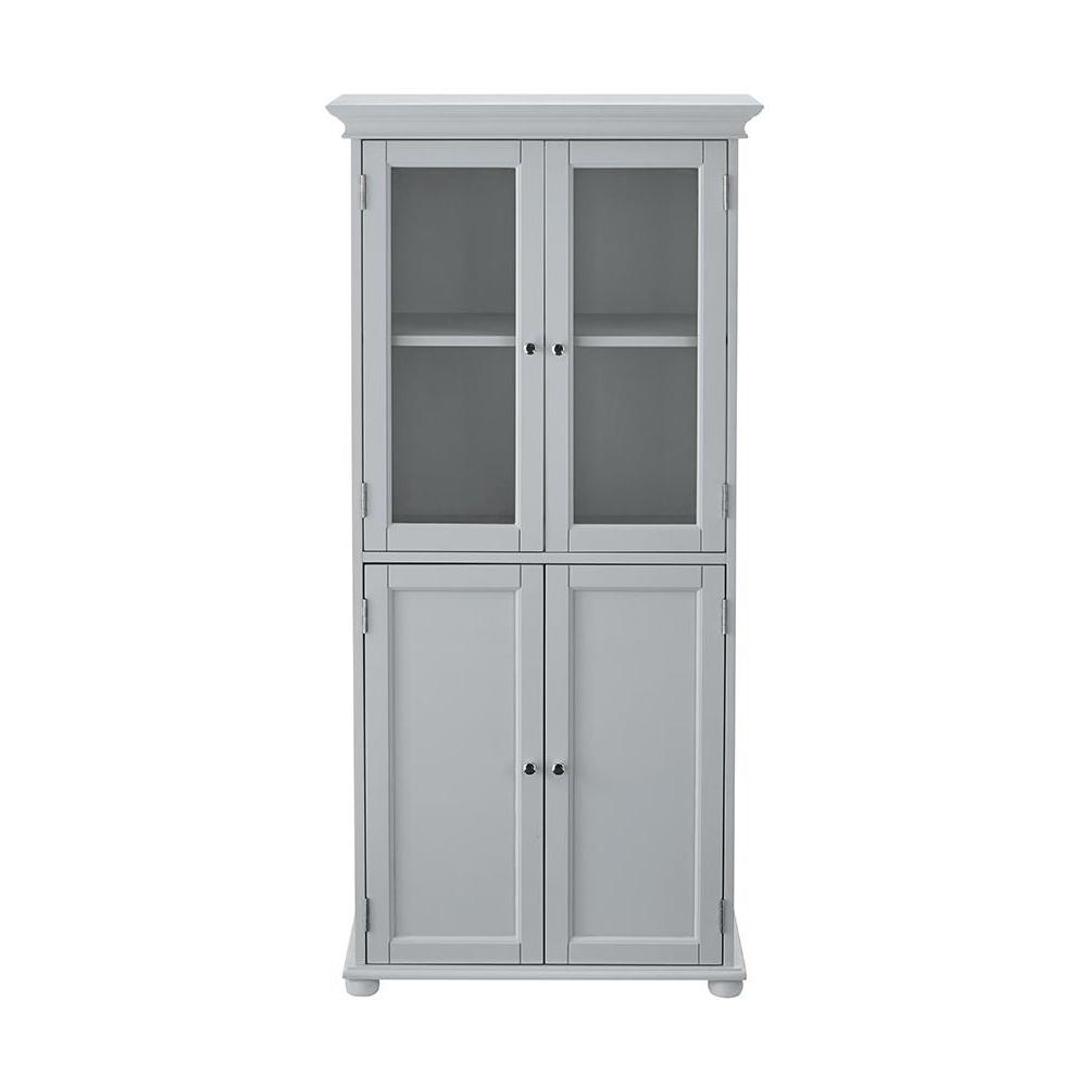 Wall Home Decorators Collection Linen Cabinets Bathroom Hampton Harbor 25 In W Linen Cabinet Dove Grey