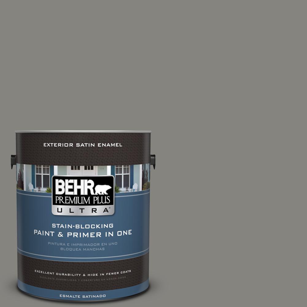 Behr Premium Plus Ultra 1 Gal Ppu24 07 Barnwood Gray Satin Enamel Ppu24 07 Barnwood Gray Satin Enamel Exterior