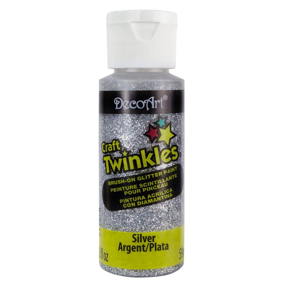 Decoart 2 Oz Craft Twinkles Silver Glitter Paint Dct2 3 The Home Depot