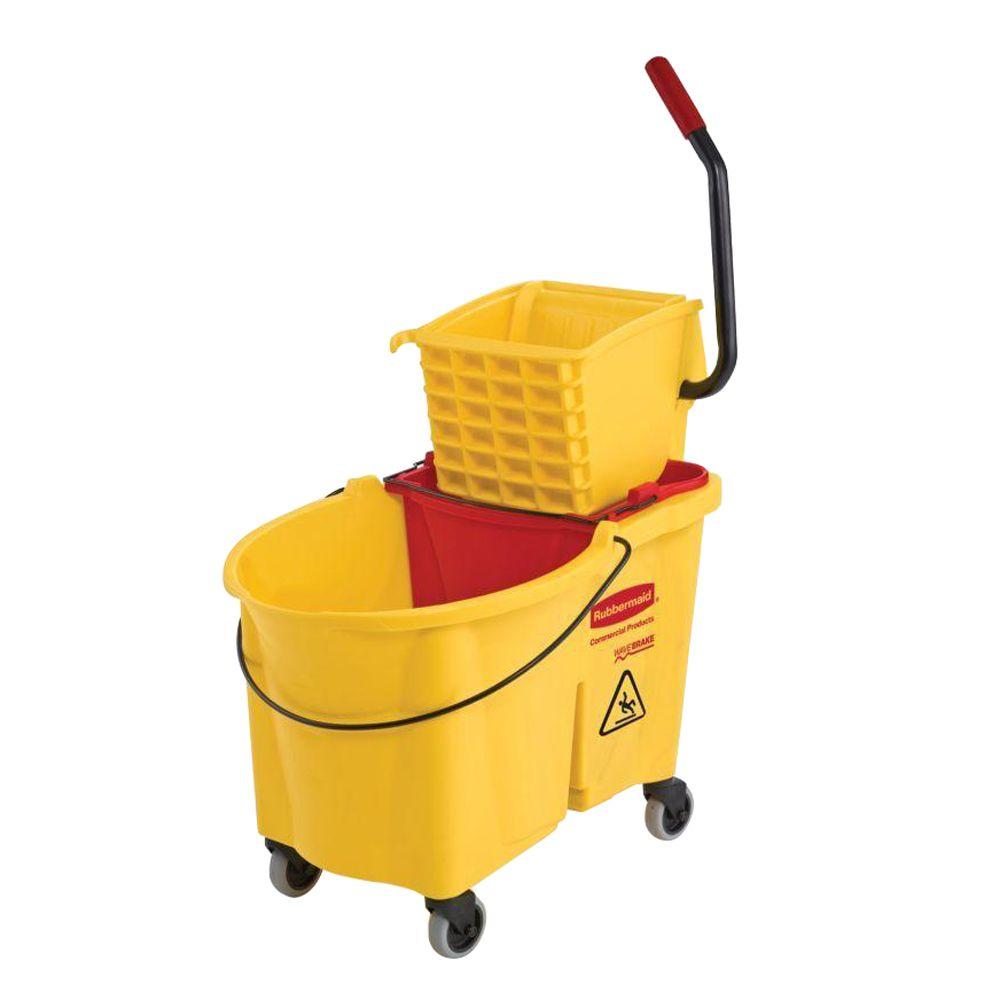 Rubbermaid Commercial Products 44 Qt. Yellow WaveBrake Side Press Mop Bucket and... by Rubbermaid Commercial Products