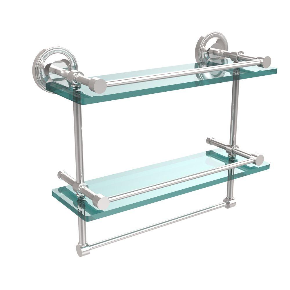 Allied Brass 16 inch L x 12 inch H x 5 inch W 2-Tier Gallery Clear Glass... by Allied Brass