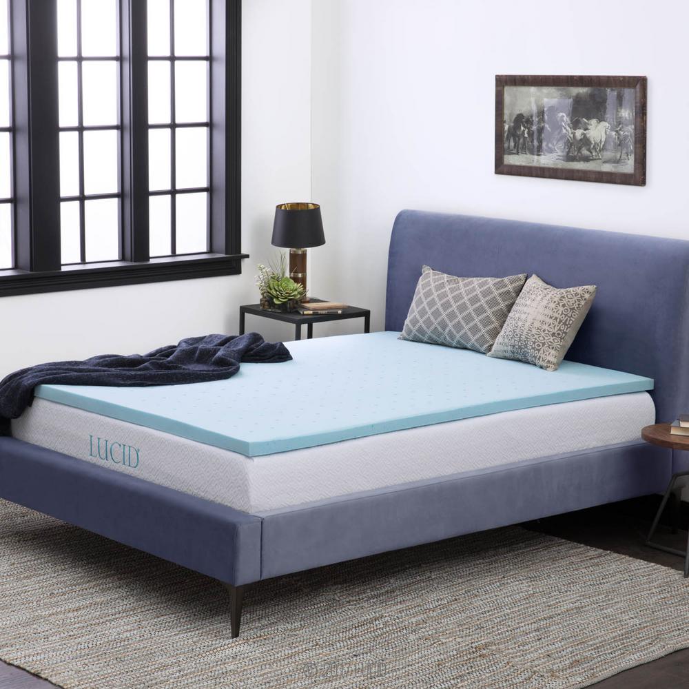 Lucid 2 In Full Xl Gel Infused Memory Foam Mattress Pad Lu20fx45gt California King Gel Infused Memory Foam Mattress Pad