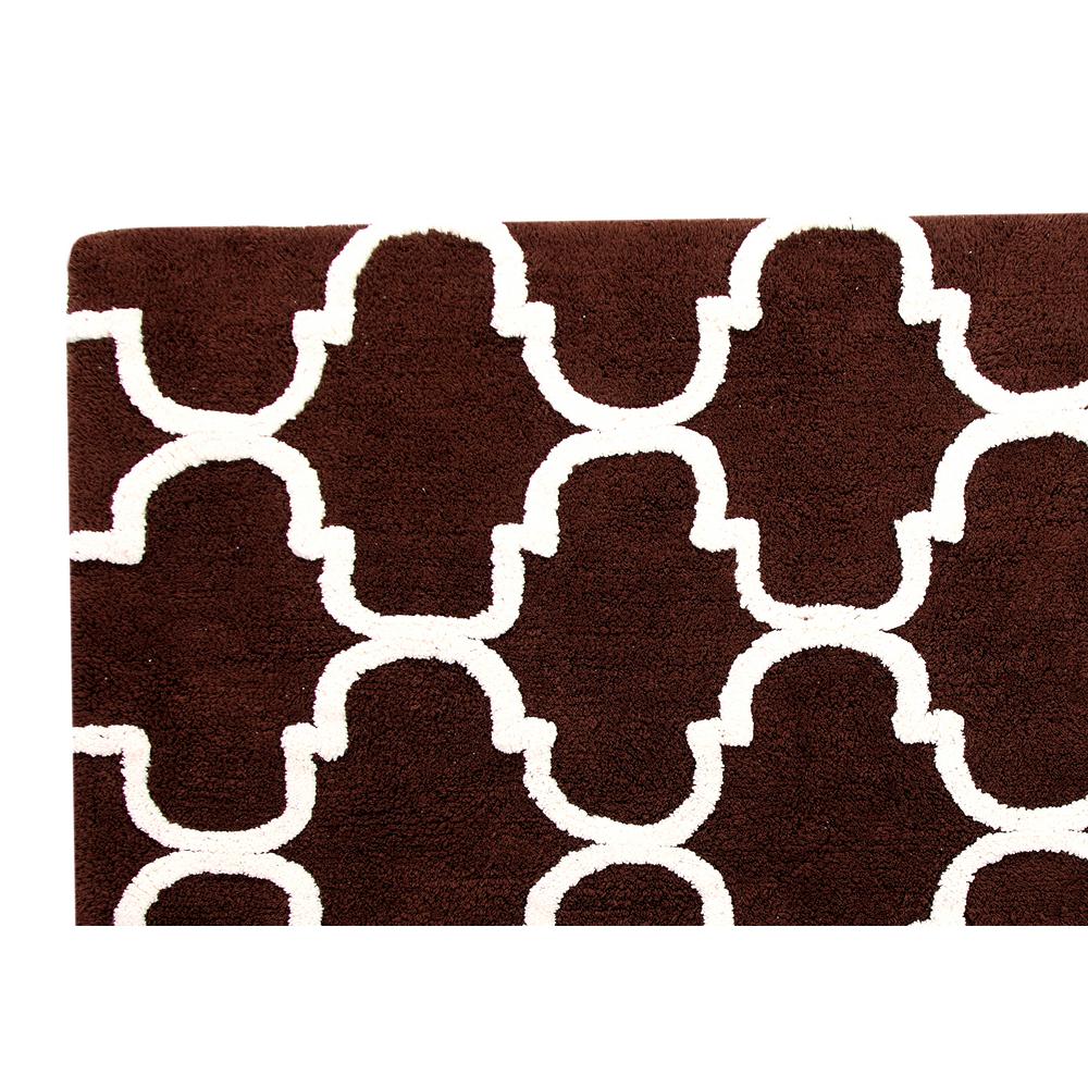 Saffron Fabs 50 In X 30 In Bath Rug In Chocolate Ivory Sfbr1351