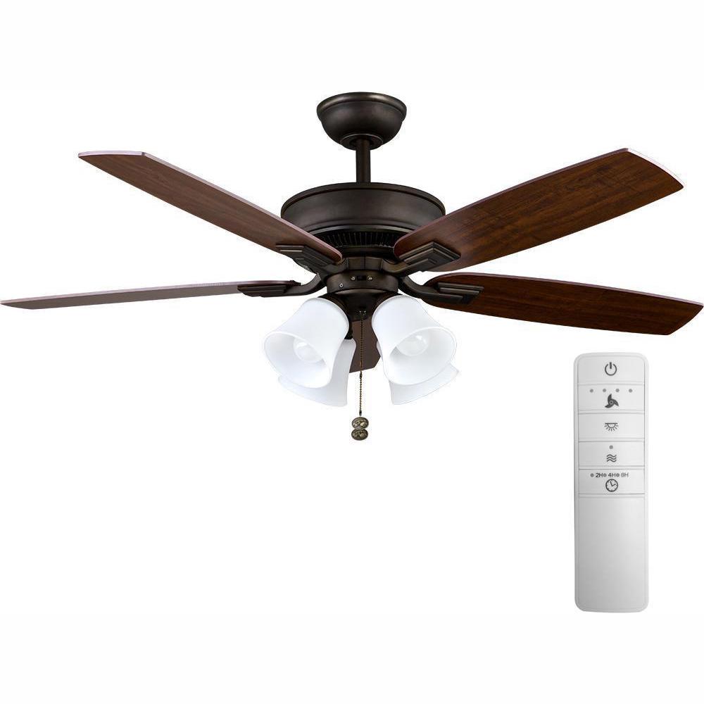 Hampton Bay Devron 52 In Led Indoor Oil Rubbed Bronze Smart