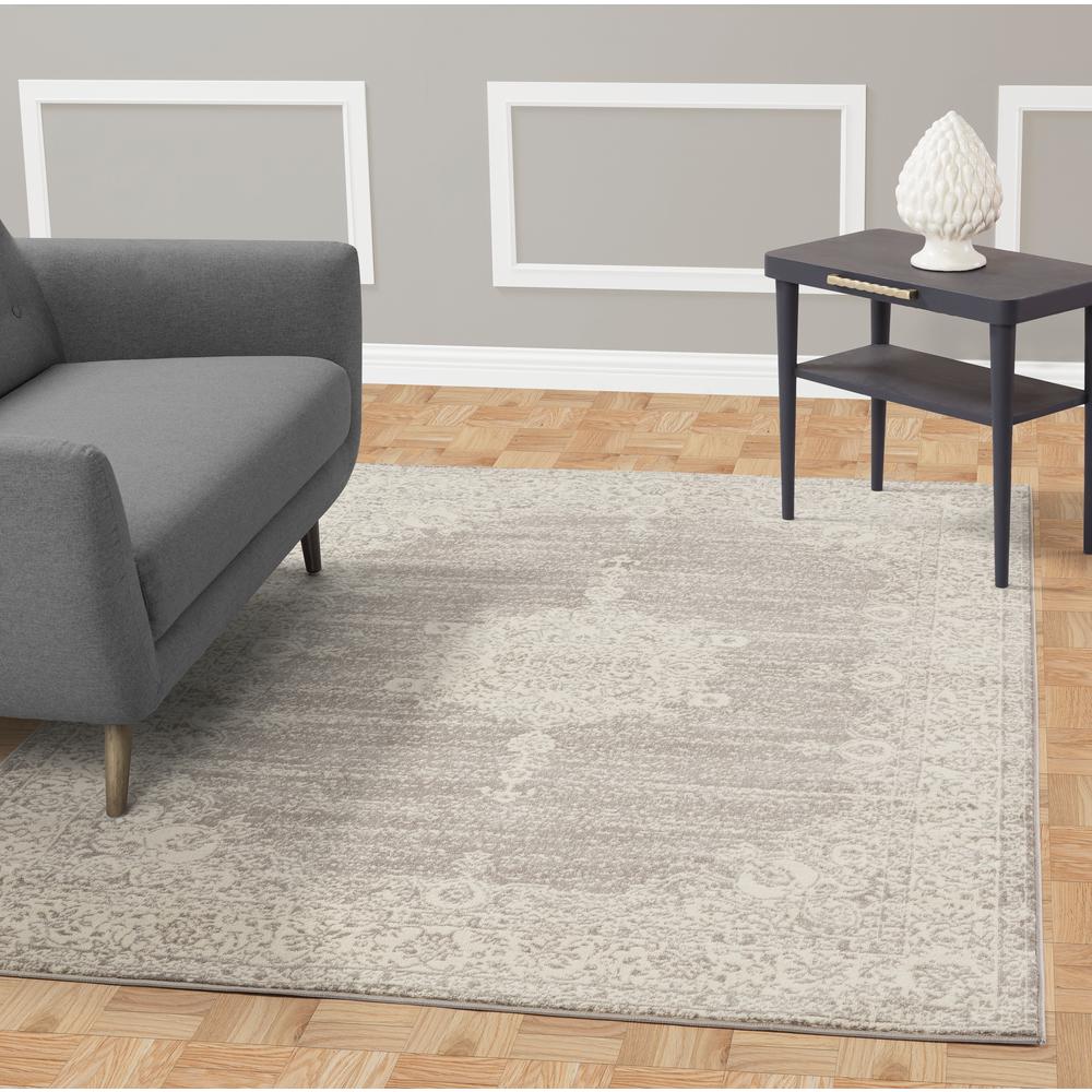 Diagona Designs Jasmin Collection Oriental Medallion Design Ivory And Gray 8 Ft X 10 Area Rug - 8 X 10 Gray Area Rug Diagona Designs Jasmin Collection Oriental Medallion Design Ivory And Gray 8 Ft X 10 Area Rug - 8 X 10 Gray Area Rug