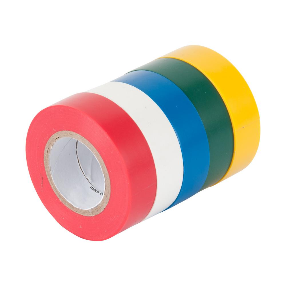 Gardner Bender 1/2 in. x 20 ft. Colored Electrical Tape (5Pack)GTPC