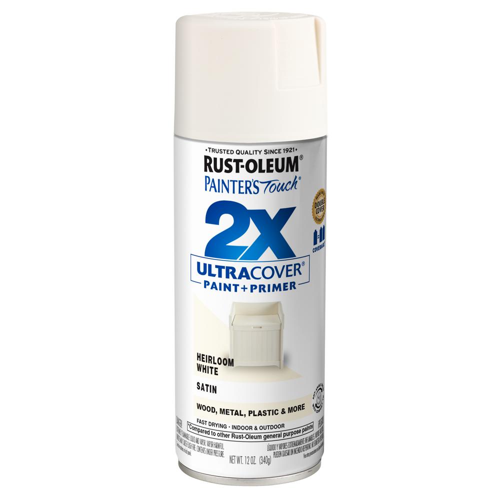 Rust Oleum Painter S Touch 2x 12 Oz Satin Heirloom White General Satin Heirloom White General Purpose Spray Paint