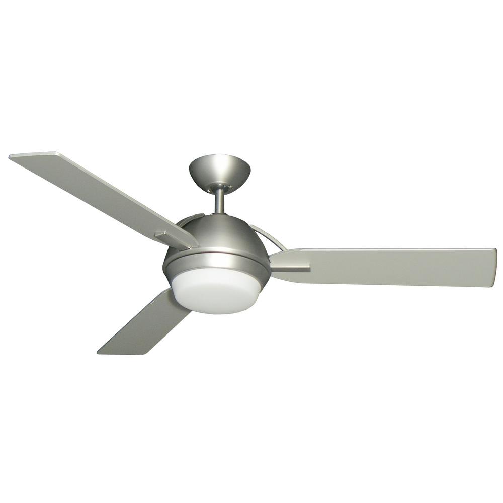 Troposair Enterprise Iii 52 In Satin Steel Ceiling Fan With Light 88704 The Home Depot