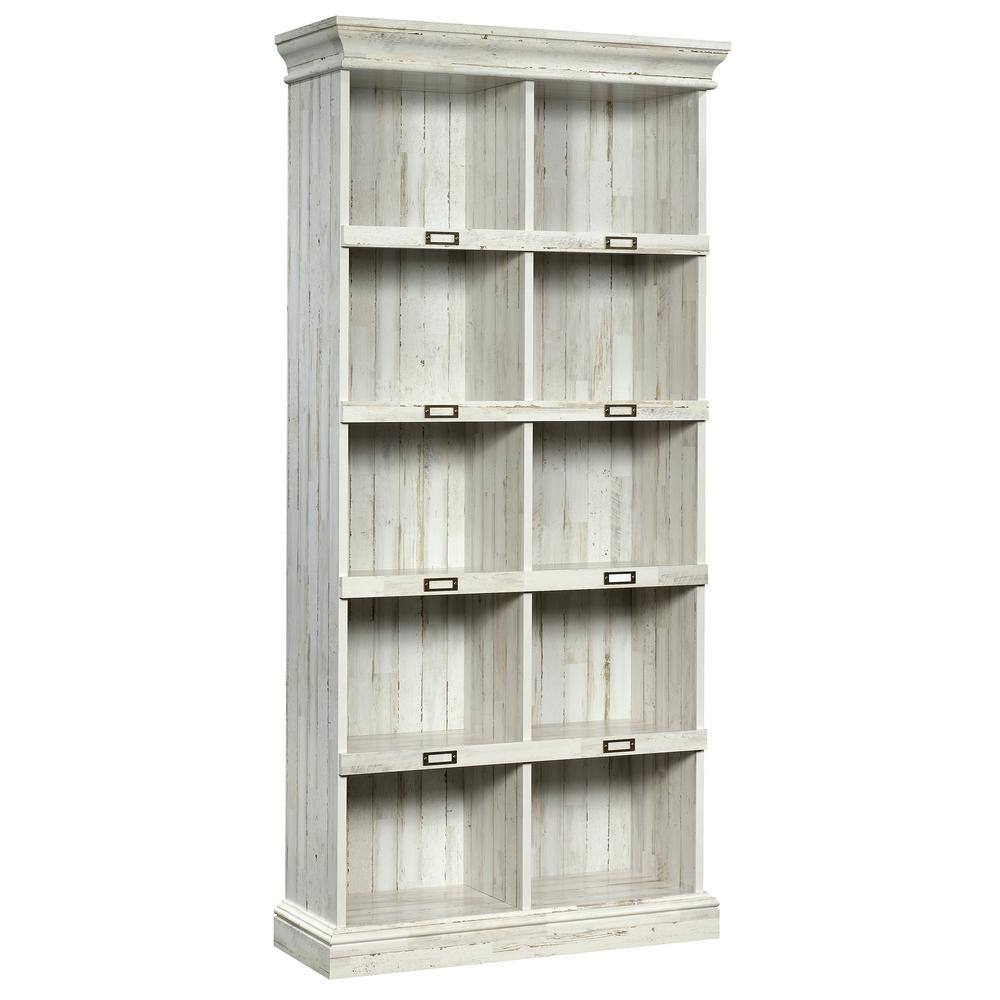 SAUDER Barrister Lane White Plank Tall Cubbyhole Bookcase ...