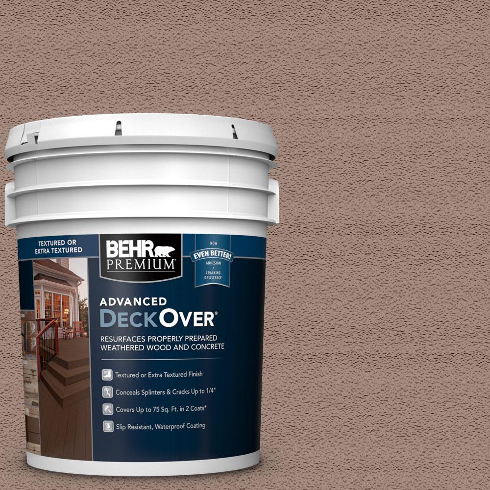 Behr Premium Advanced Deckover 5 Gal Sc 160 Rose Beige Textured Solid Color Exterior Wood And Concrete Coating 500505 The Home Depot