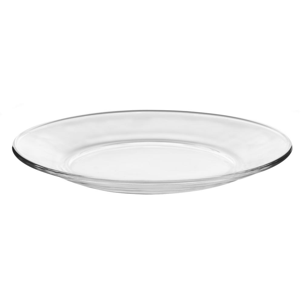 Microwave Safe Plates Dinnerware The Home Depot Best Ermoderno 12 Piece Clear Gl Salad Or Dessert Plate Set
