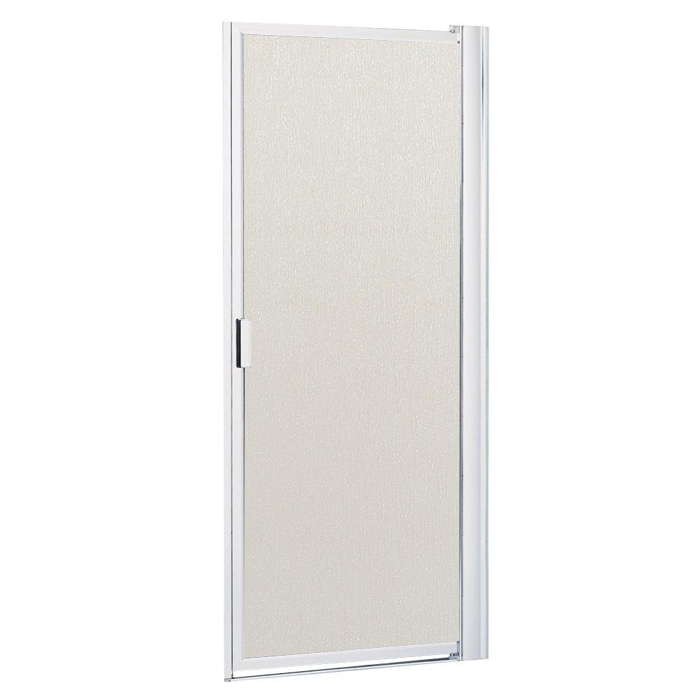 Contractors Wardrobe 26 1 8 In To 28 X 63 2 Framed Pivot Shower Door Bright Clear With Rain Glass