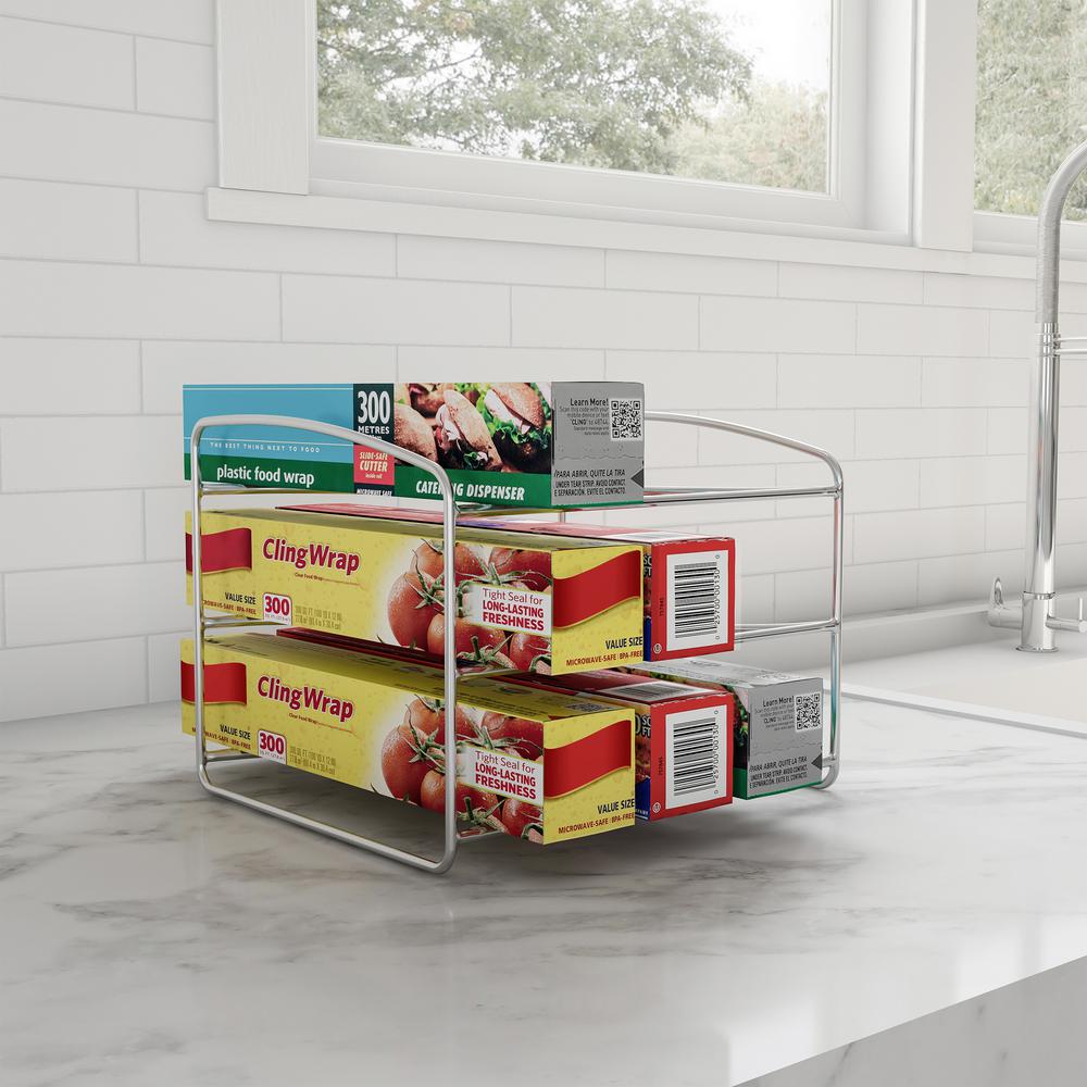 Lavish Home 3 Tier Chrome Kitchen Wrap Storage Rack Pantry 3 Tier Chrome Kitchen Wrap Storage Rack