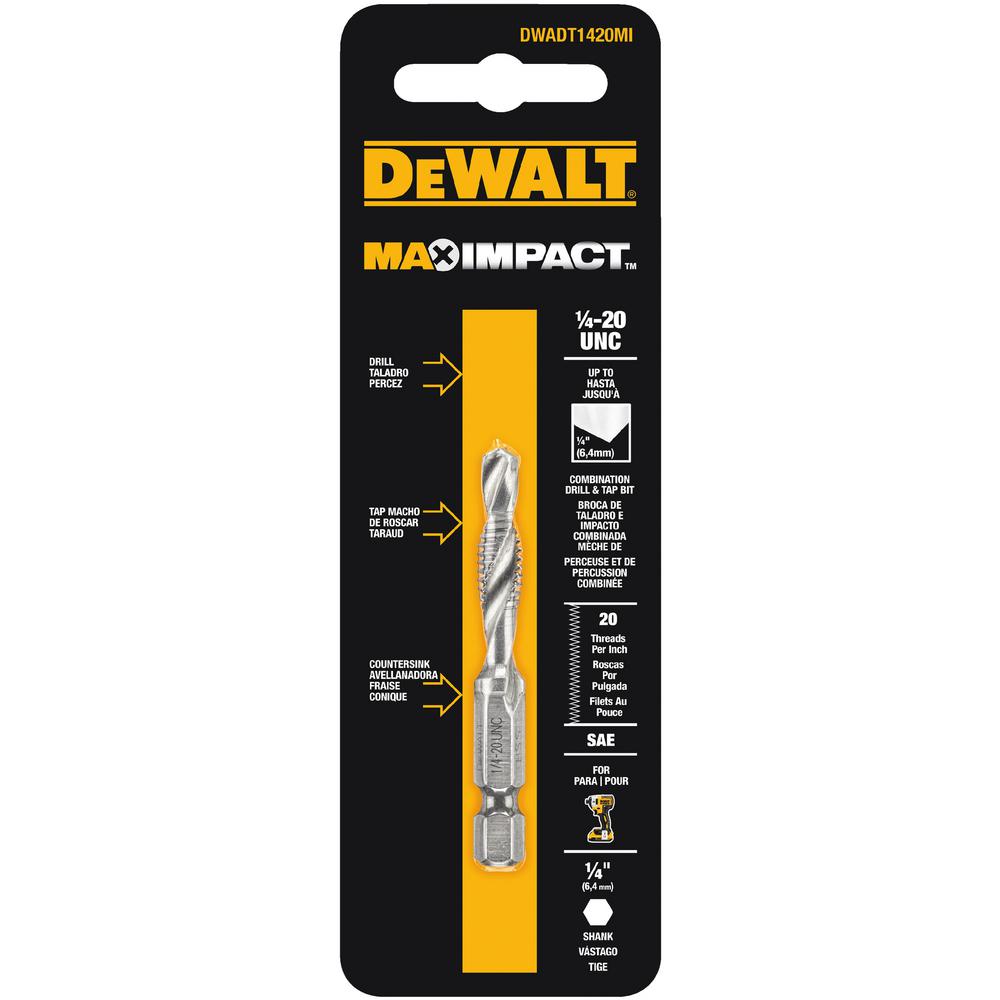 Dewalt Max Impact 1 4 In In Drill Tap Bit Dwadt14mi The Home Depot