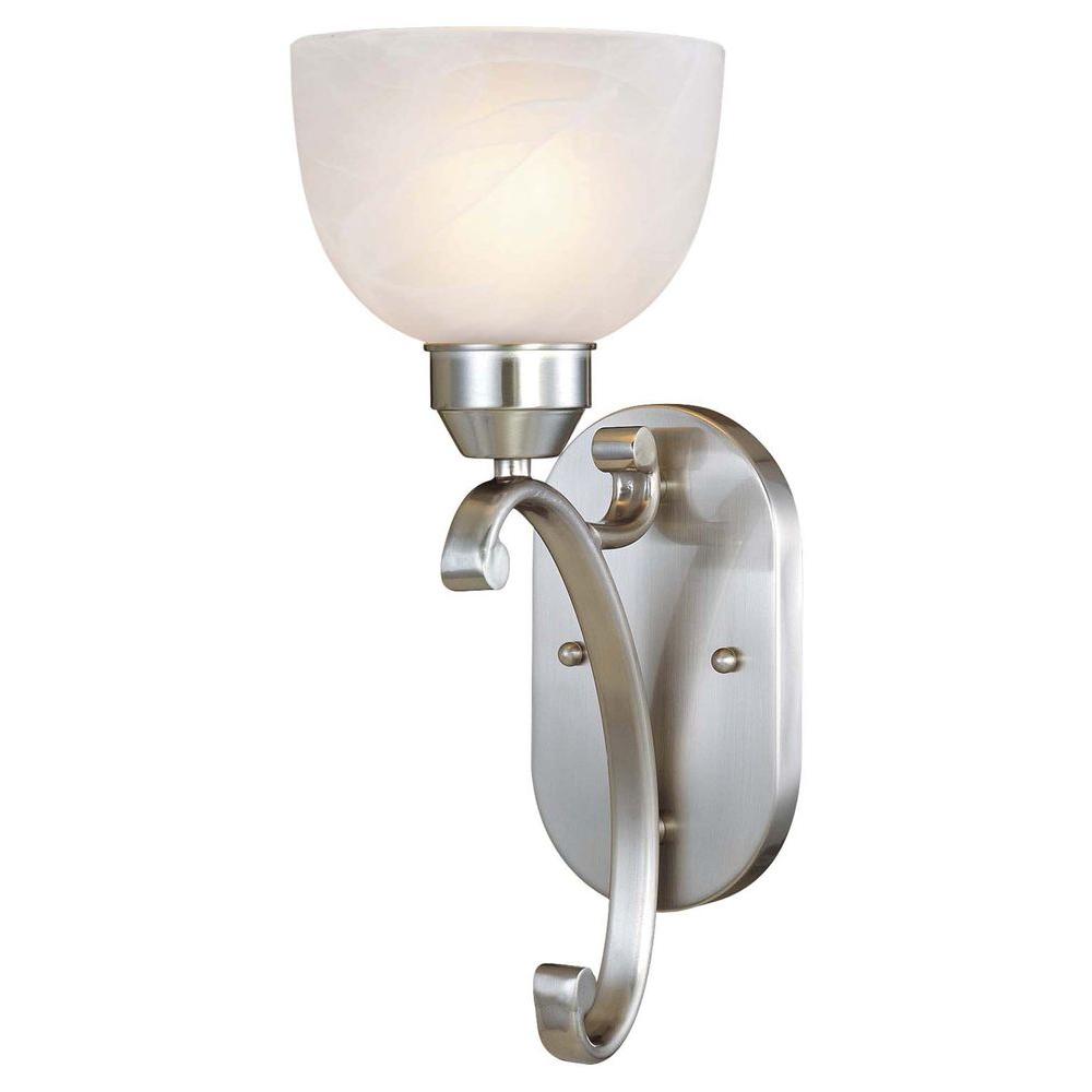 Minka Lavery Paradox 1-Light Brushed Nickel Sconce-5420-84 - The Home Depot