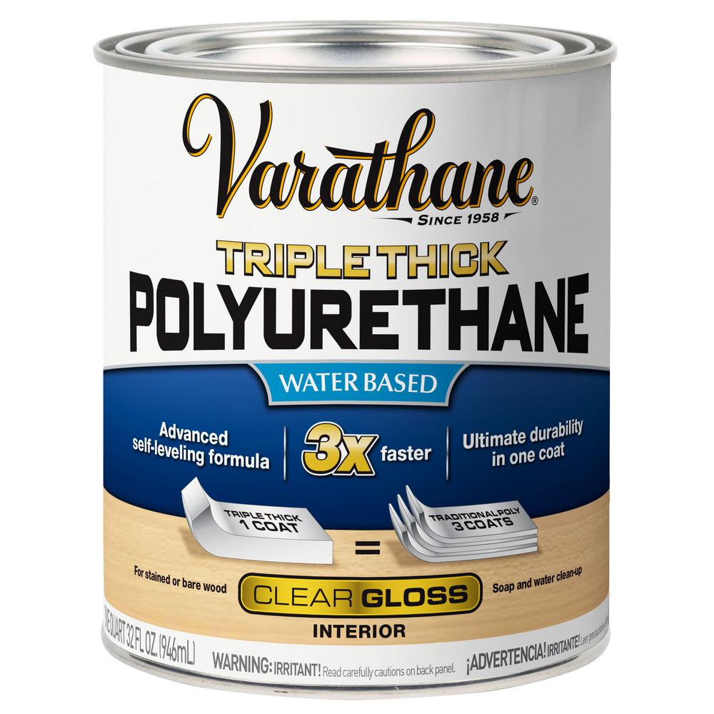 Varathane 1 qt. Gloss Triple Thick Polyurethane (Case of 2 ...