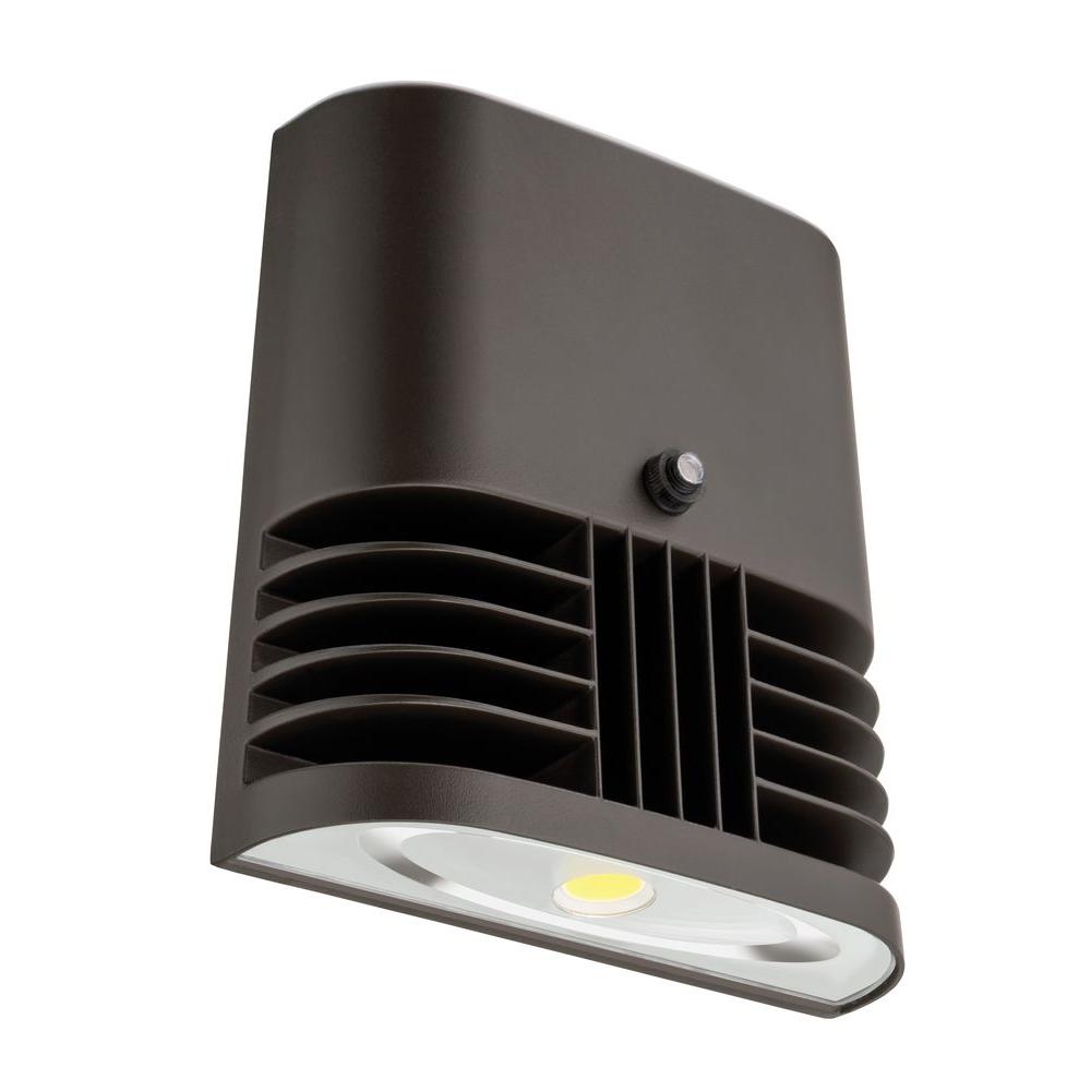 Dusk To Dawn Best Rated No Additional Accessories Outdoor Bronze 13 Watt Low Profile Led Wall Pack With Dusk To Dawn Photocell