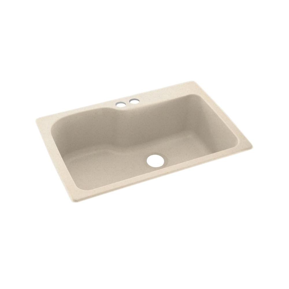 Swan Dual Mount Solid Surface 33 In X 22 2 Hole Single Bowl Dual Mount Solid Surface 33 In X 22 2 Hole Single Bowl Kitchen Sink Tahiti Sand