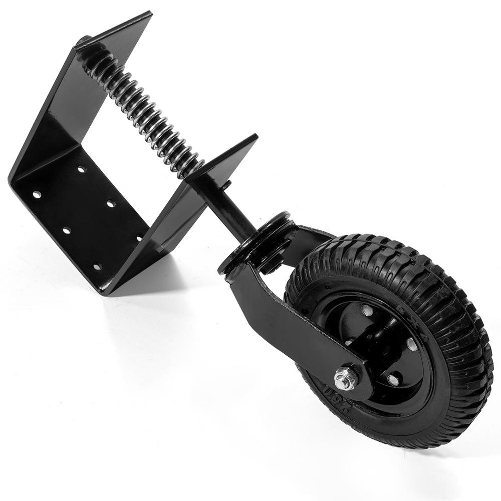 Stark 8 in. Black HeavyDuty SpringLoaded Gate Caster with Adjustable