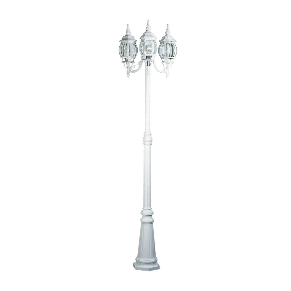 White Low Voltage Post Lighting Outdoor The Home Depot Sergej 3 Light White Outdoor Post Lantern