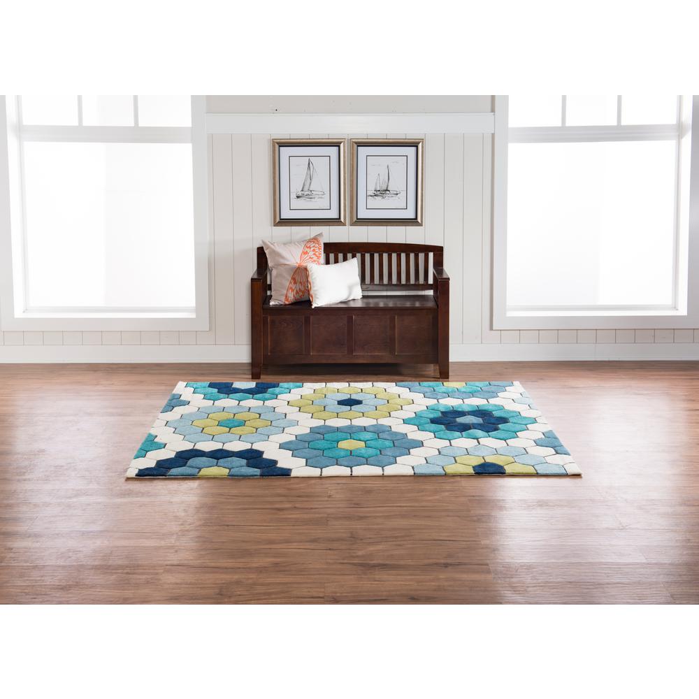 Linon Home Decor Le Soliel Tiles Blues And Green 2 Ft X 3 Linon Home Decor Le Soliel Tiles Blues