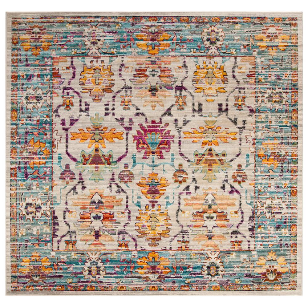 Safavieh Crystal Cream Teal 7 Ft X Square Area Rug