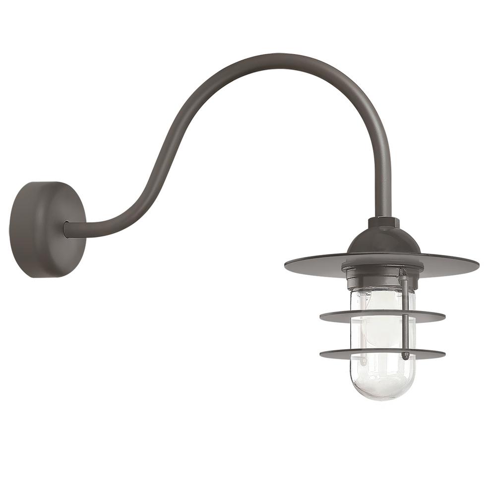 Troy Rlm Lighting The Home Depot Arm 1 Light Textured Bronze Clear Glass Lens Flat Outdoor