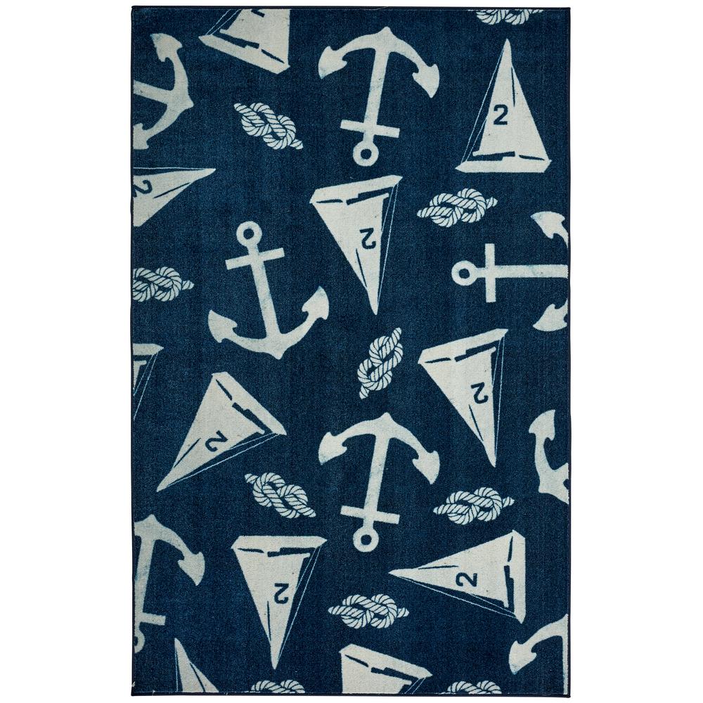Mohawk Home Seaside Sails Navy 8 ft. x 10 ft. Indoor Area Rug047960