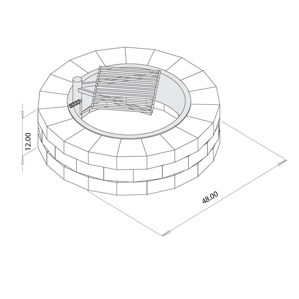 Necessories Grand 48 In Fire Pit Kit In Santa Fe With Cooking